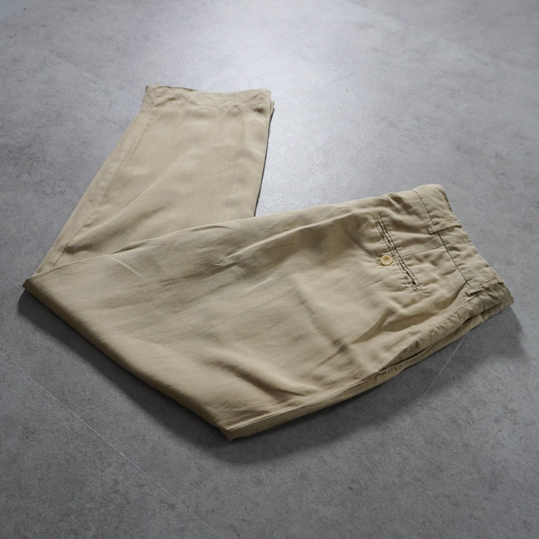 90s Polo by Ralph Lauren Linen-Silk Blend Trousers W35.5L29相当