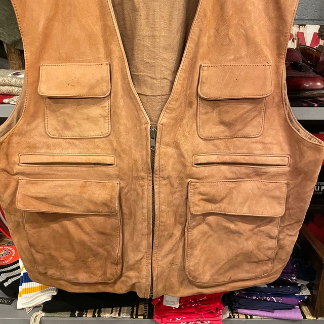 90s ORVIS Leather Vest | VOSTOK