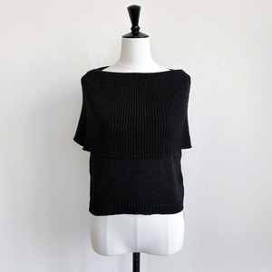 〈SELECT〉ペーパーヤーンオフショルニット a46-013