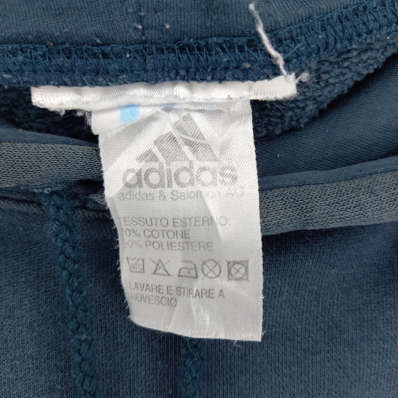 90s　アディダス　プルオーバー　スウェット　パーカー　ビッグロゴ　ブラック