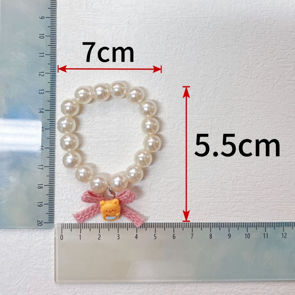 Labubu 1-4世代/8-20cmぬいぐるみ用 パールネックレス かわいい リボン