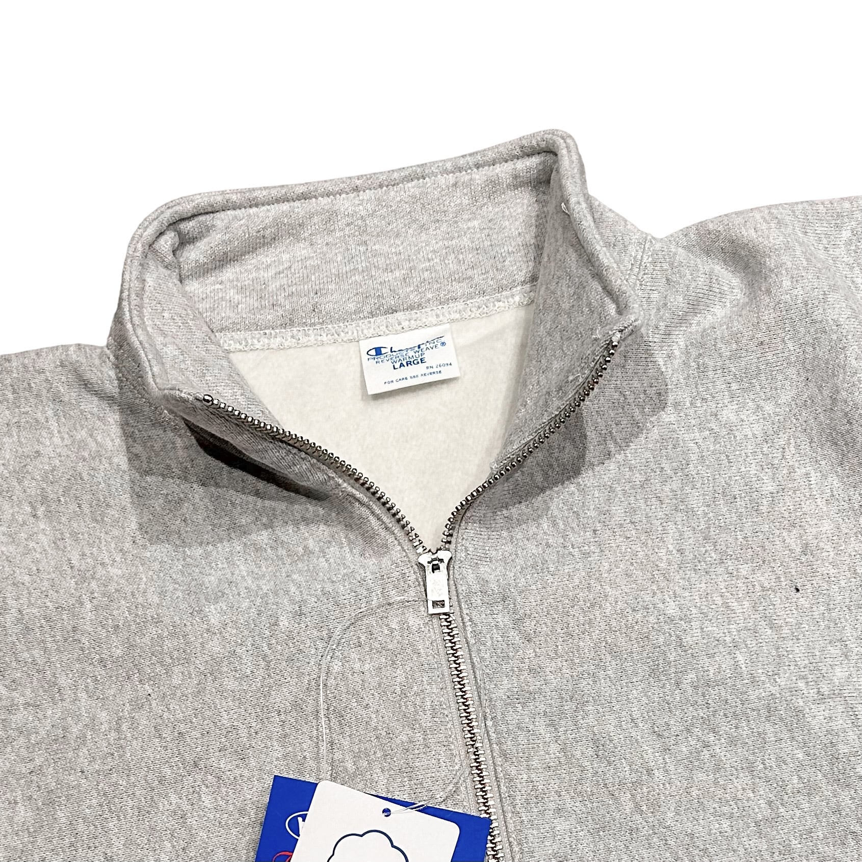 Champion Reverse Weave Half Zip Sweat Shirt - シルバーグレー ダークネイビー L XL（チャンピオン  リバースウィーブ ハーフジップ スウェットシャツ）