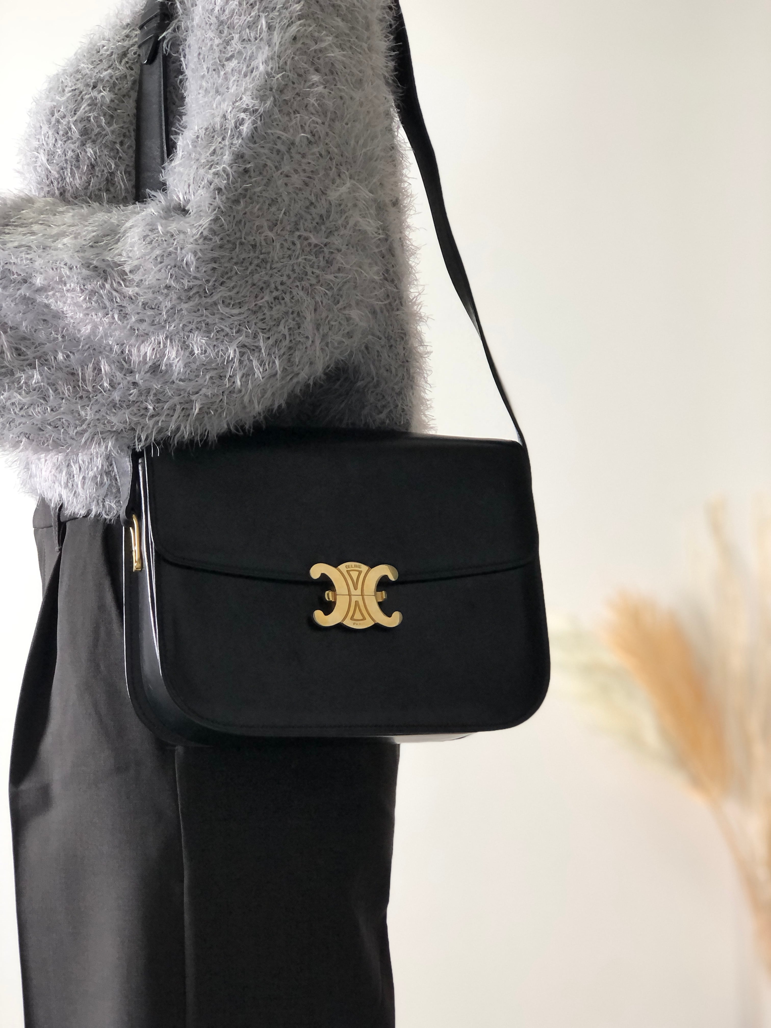 日本直送 名牌中古包 】CELINE セリーヌ トリオンフ レザー ショルダー 
