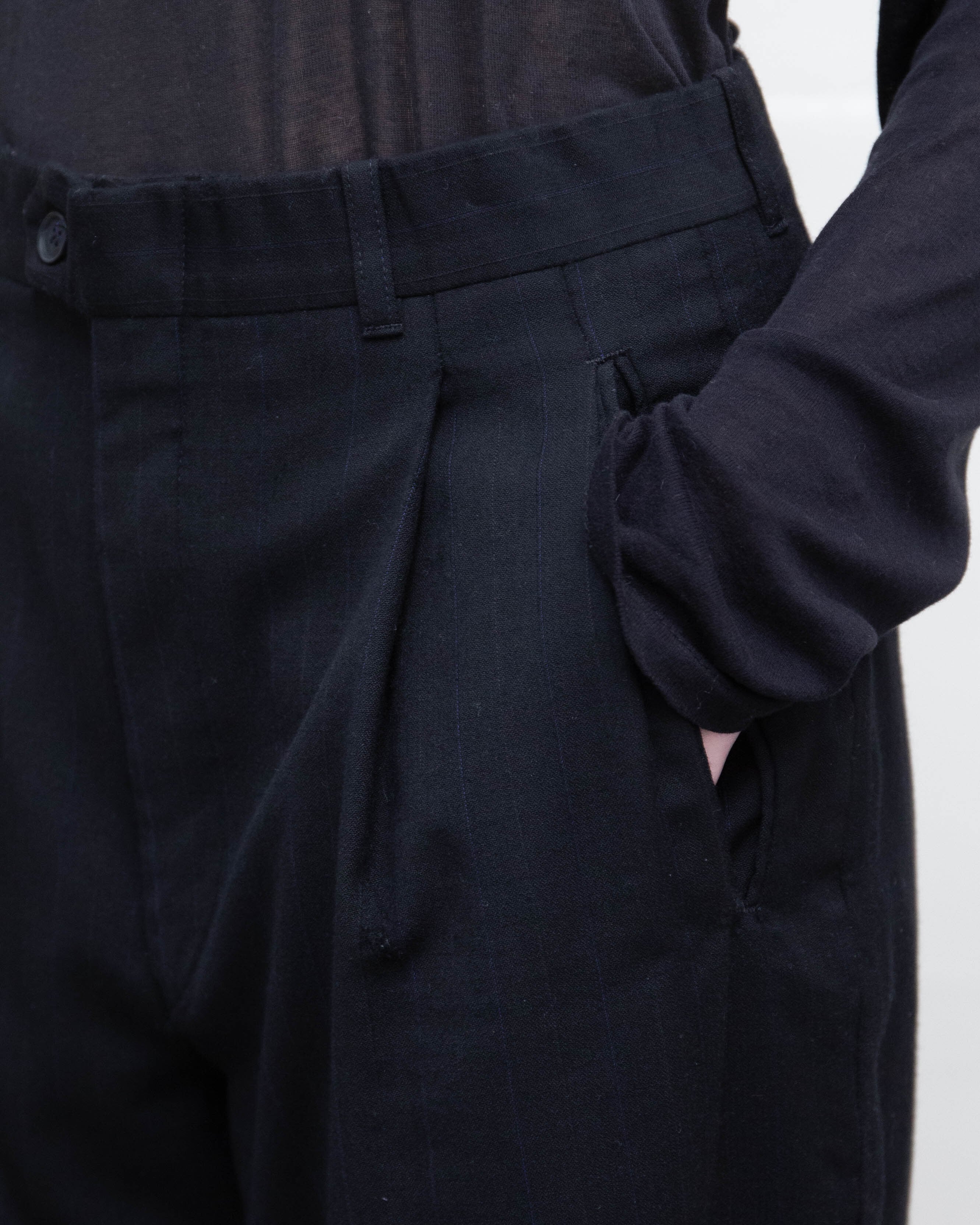 1990s Yves Saint Laurent - pinstripe tucked wide trousers | LUIK FINN