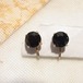 黒いソリテアイヤリング　アクセサリー卸値以下でセール　K1596E