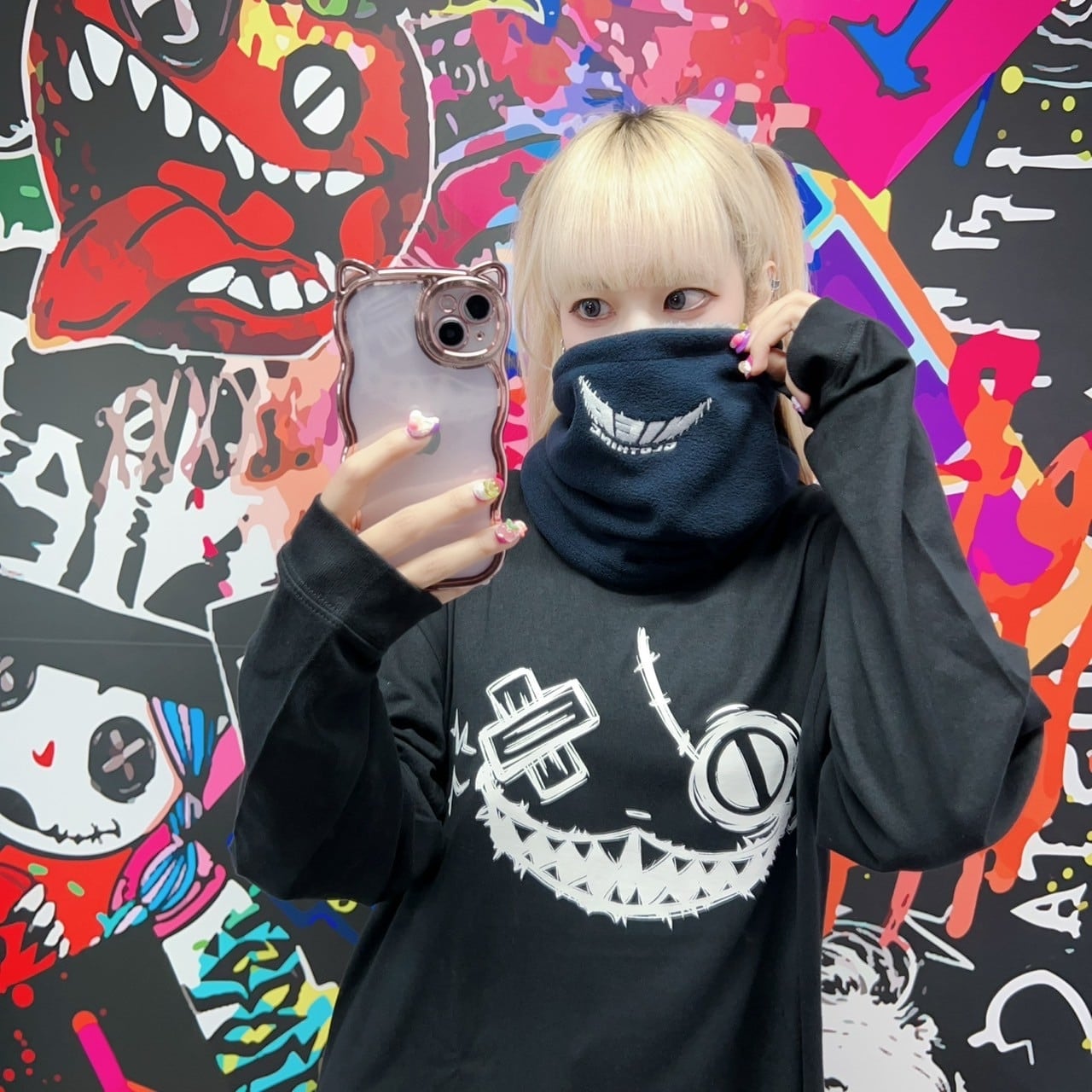 裏起毛フェイスLOGO刺繍入りネックウォーマー【NAVY】 | NIER CLOTHING