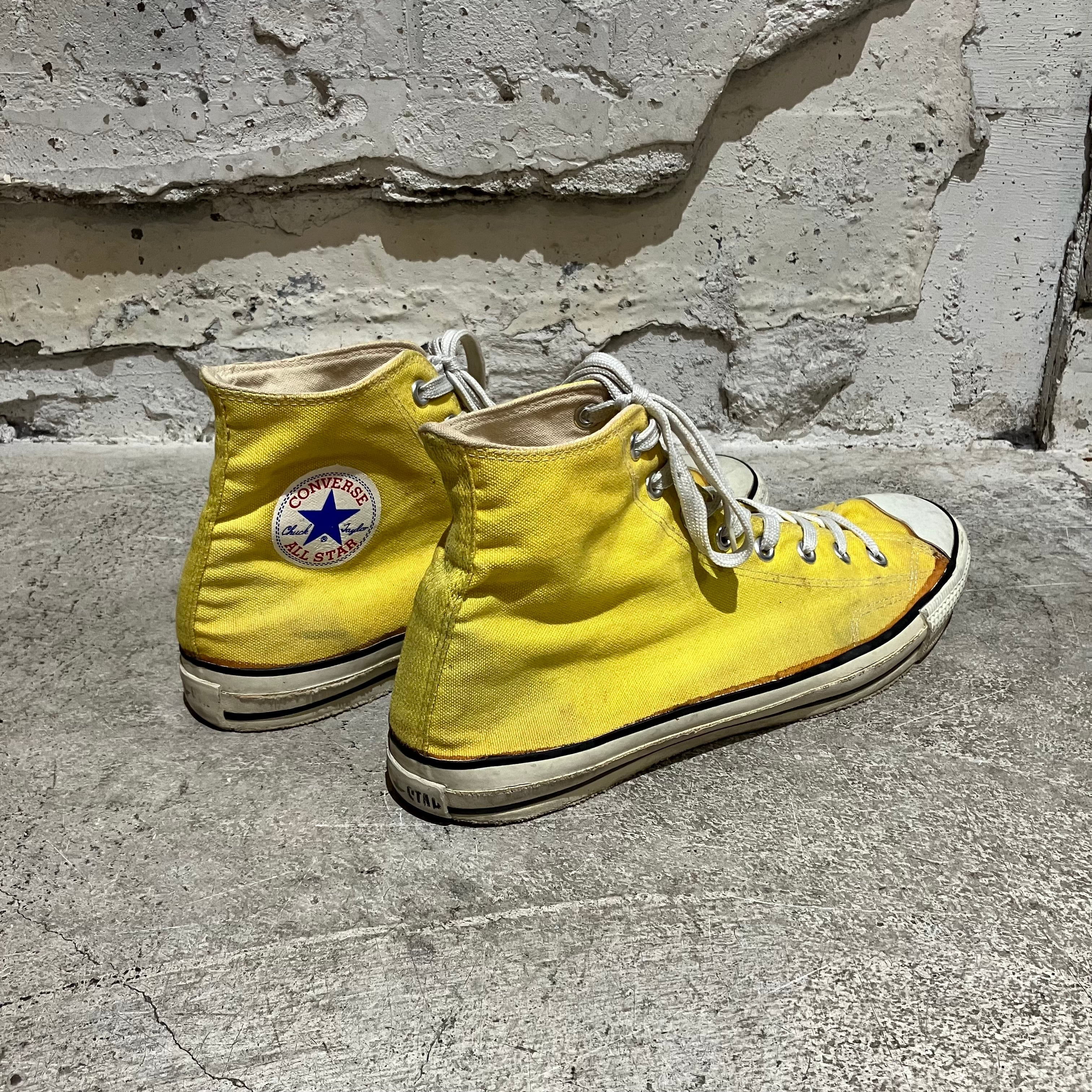 80s CONVERSE / コンバース ALL STAR HI サイズ12 イエロー 