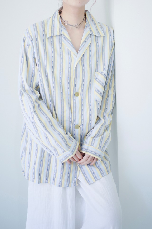 blue yellow stripe shirt