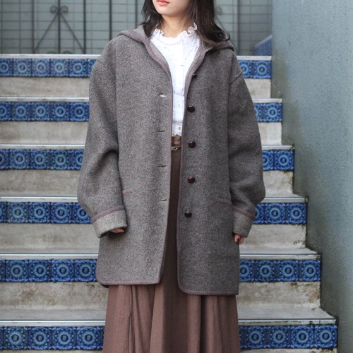 EU VINTAGE HOODED WOOL TYROLEAN JACKET/ヨーロッパ古着フーデッドウールチロリアンジャケット