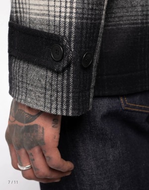 Nudie jeans ヌーディージーンズ  2021Fall Mangan Shadow Check Jacket Black Check ジャケット
