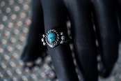 R-094 Native oval signet ring (turquoise)