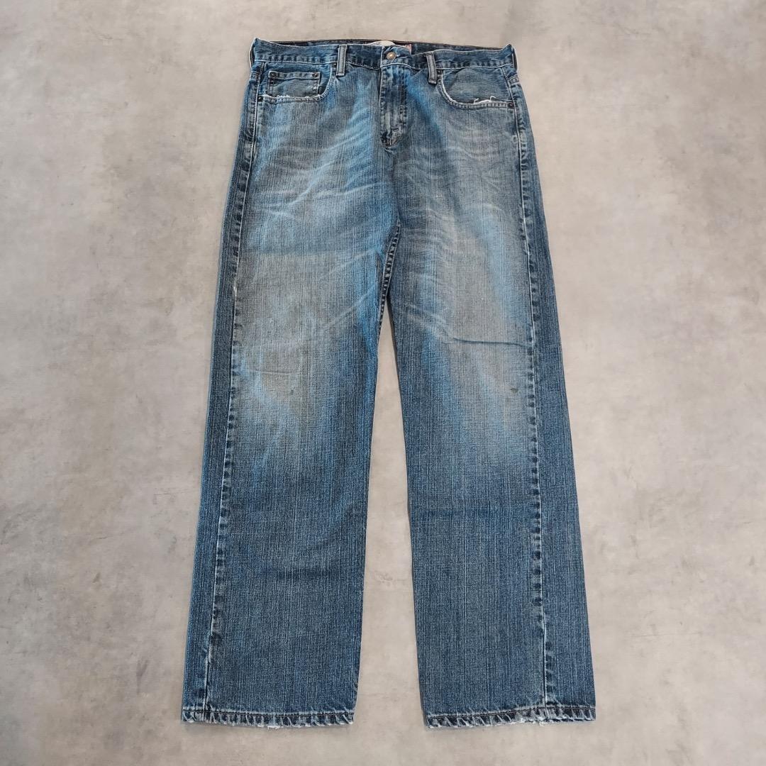 リーバイス569 Levis W33 ワイド バギー 青 古着 ヒゲ 22150