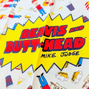 【 BEAVIS AND BUTT-HEAD（ ビーバス・アンド・バットヘッド ）】バンダナ / ランチクロス / MTV 〚アメリカン雑貨 アメトイ〛