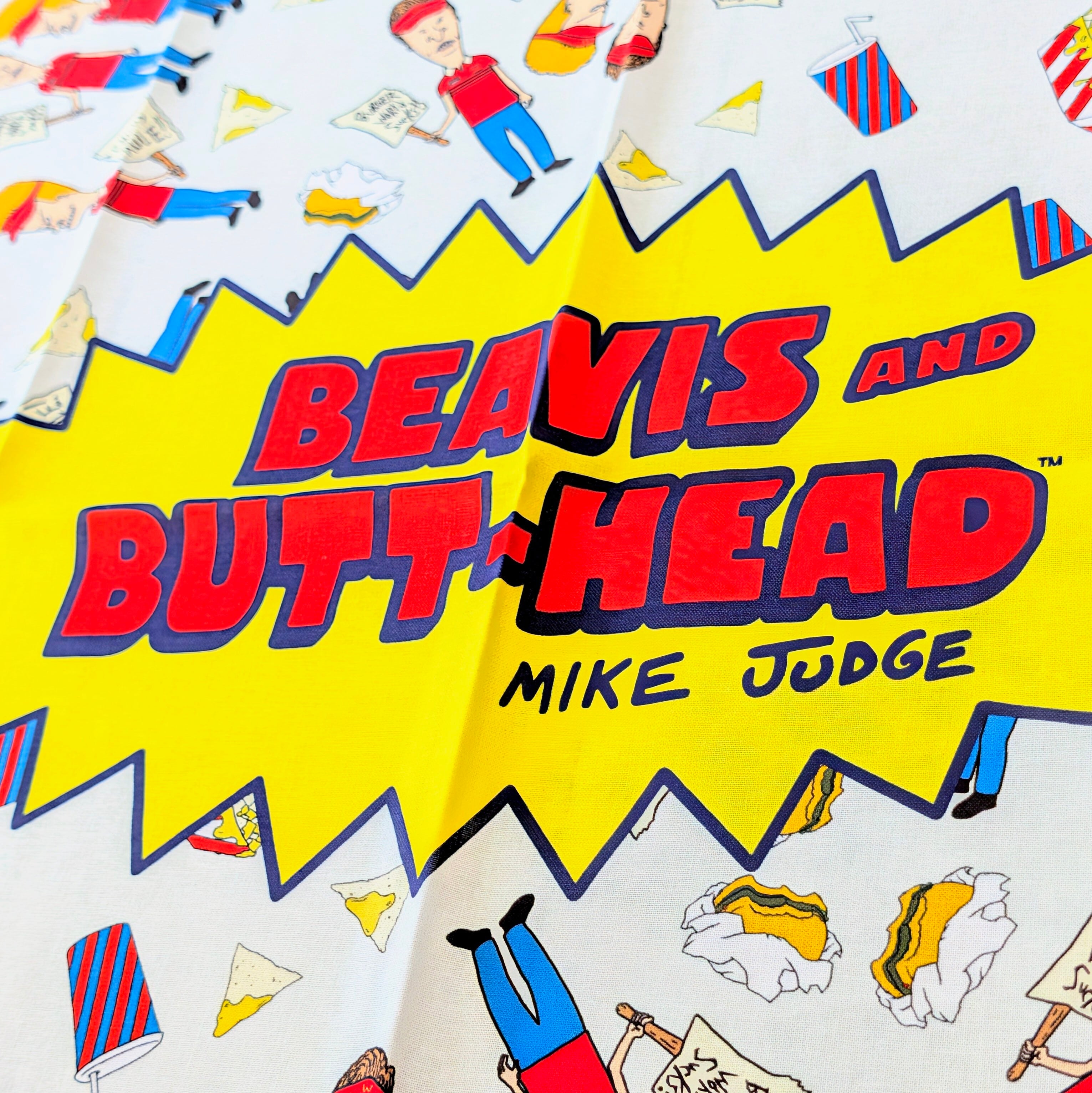 【 BEAVIS AND BUTT-HEAD（ ビーバス・アンド・バットヘッド ）】バンダナ / ランチクロス / MTV 〚アメリカン雑貨 アメトイ〛