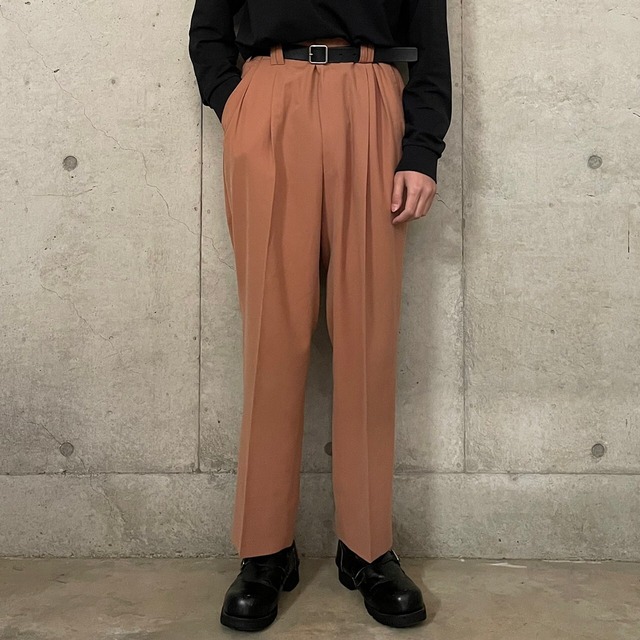 【vintage】salmon pink slacks pants(xlsize)0301/tokyo