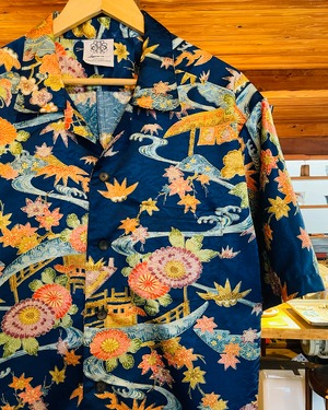 CHAYATUJI - ALOHA SHIRT / アロハシャツ キモノシャツ 茶屋辻風 水辺風景文様