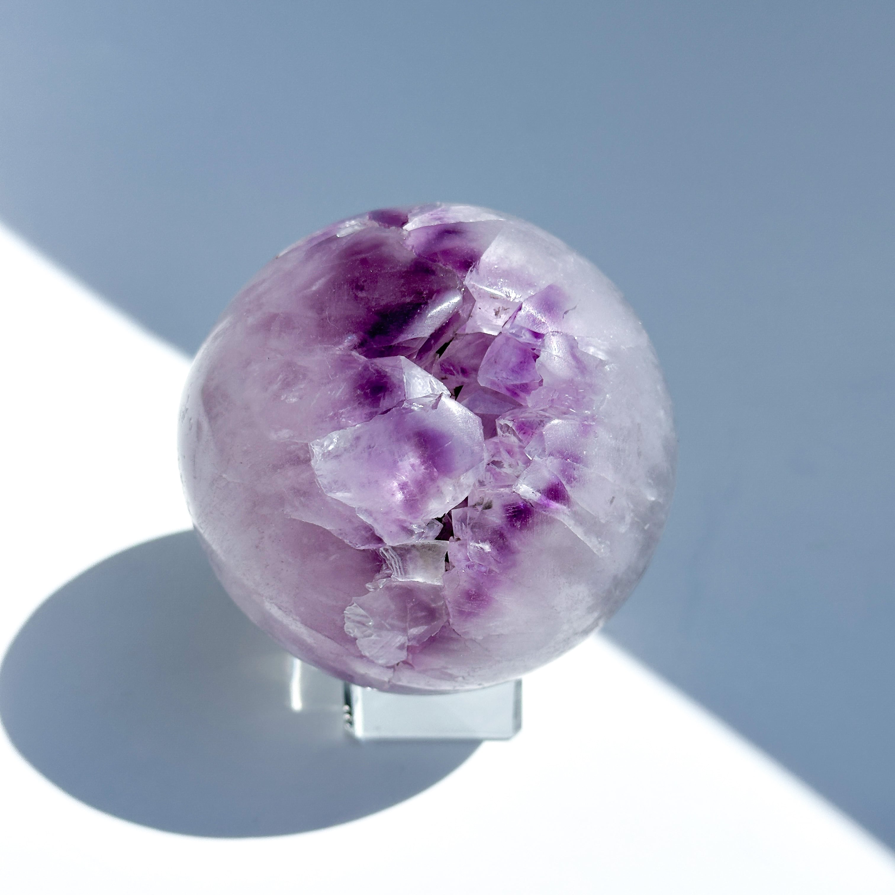 ウルグアイ産アゲート×アメジスト スフィア（丸玉）53◇Agate×Amethyst