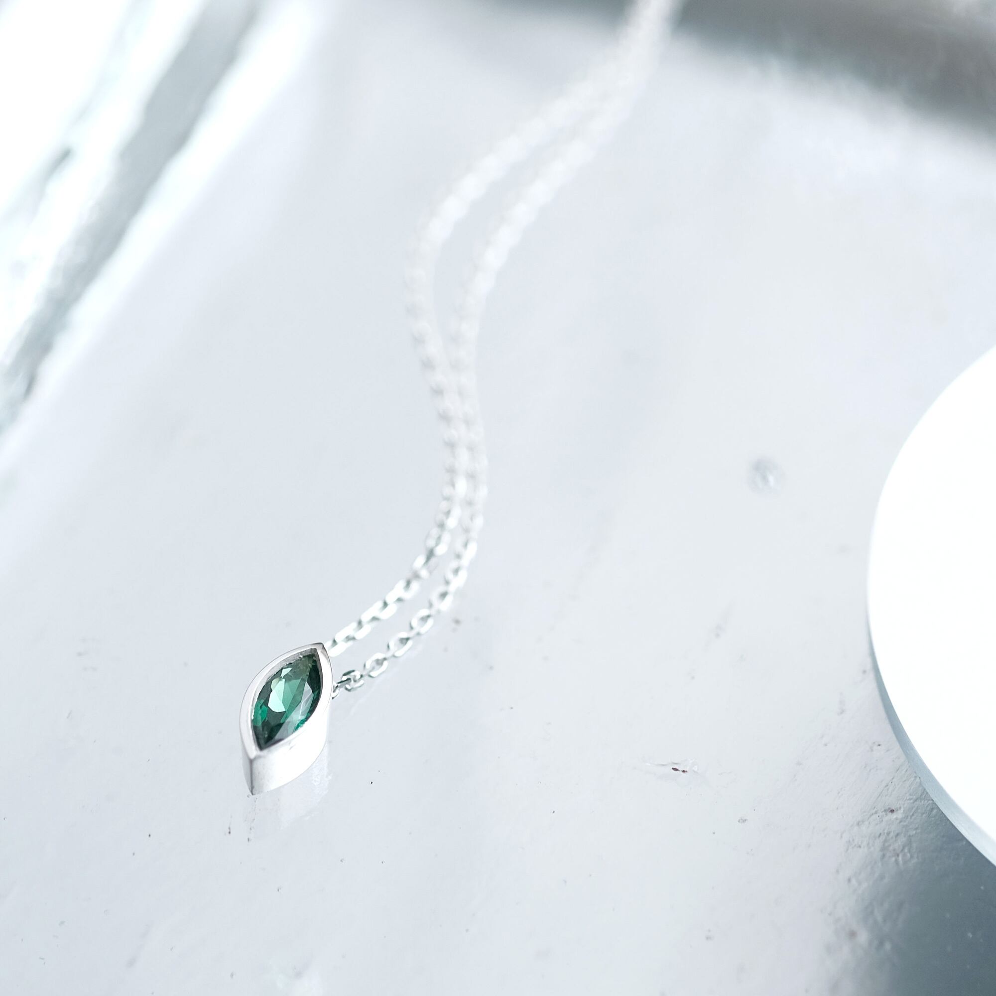 エメラルド ネックレス シルバー emerald necklace silver 6-12-