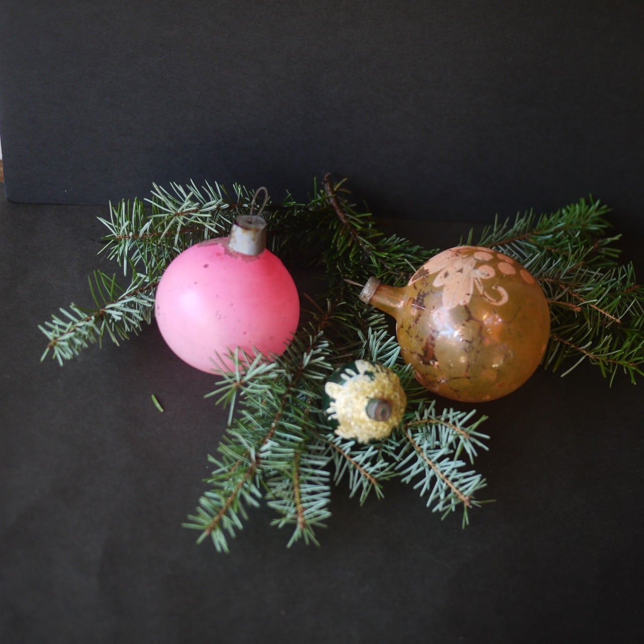 クリスマスガラスクーゲル3P ツリーオーナメント ソ連ロシアUSS