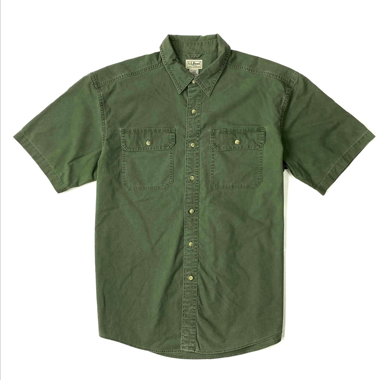 L L Bean エルエルビーン 半袖コットンシャツ メンズl 古着 カーキ グリーン 緑色 半袖シャツ 216sa10 Sa Cave 古着屋 公式 古着通販サイト