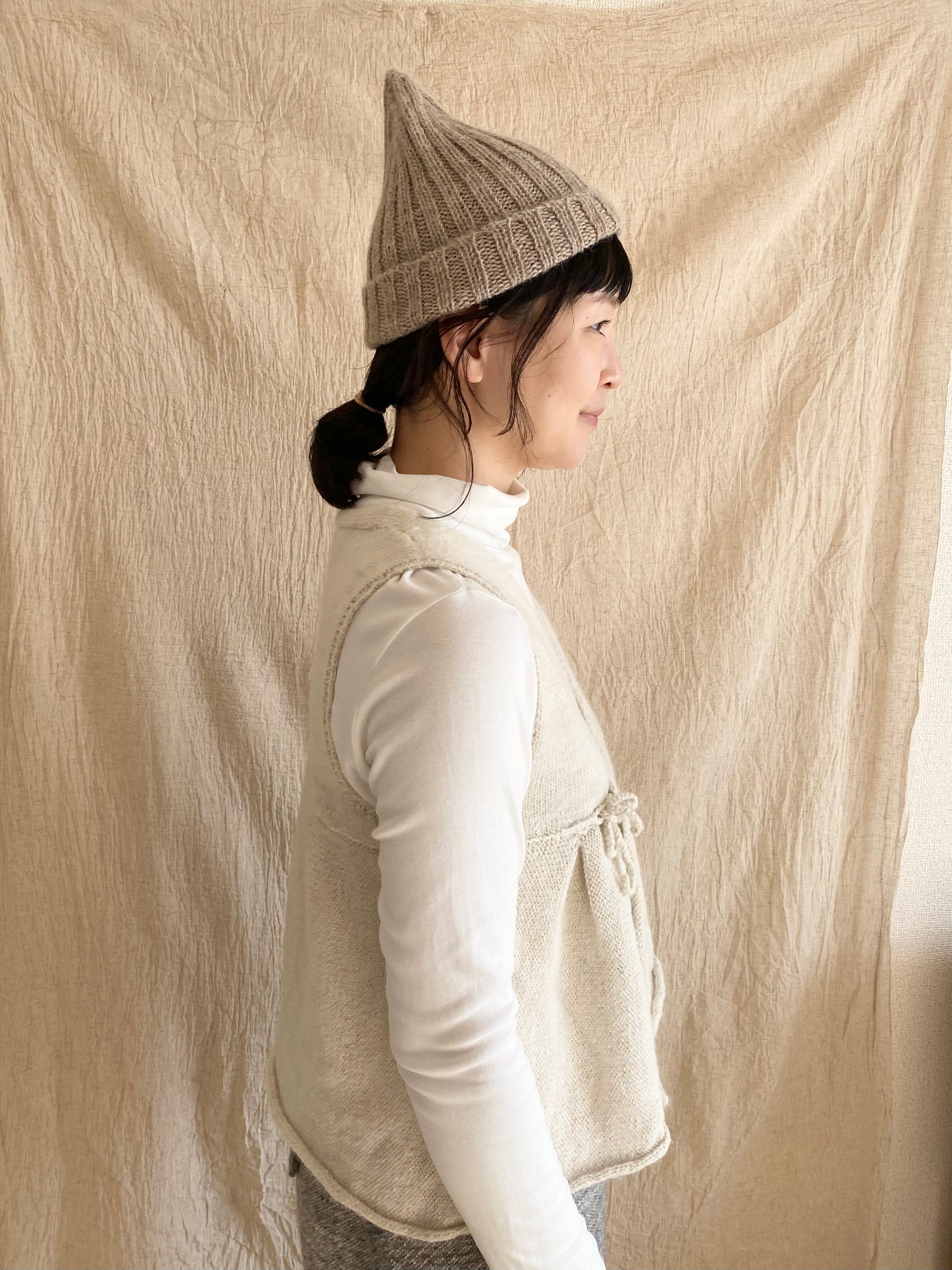 プエンテ手紡ぎカシュクールベスト（ホワイト）Rueca（ルエッカ