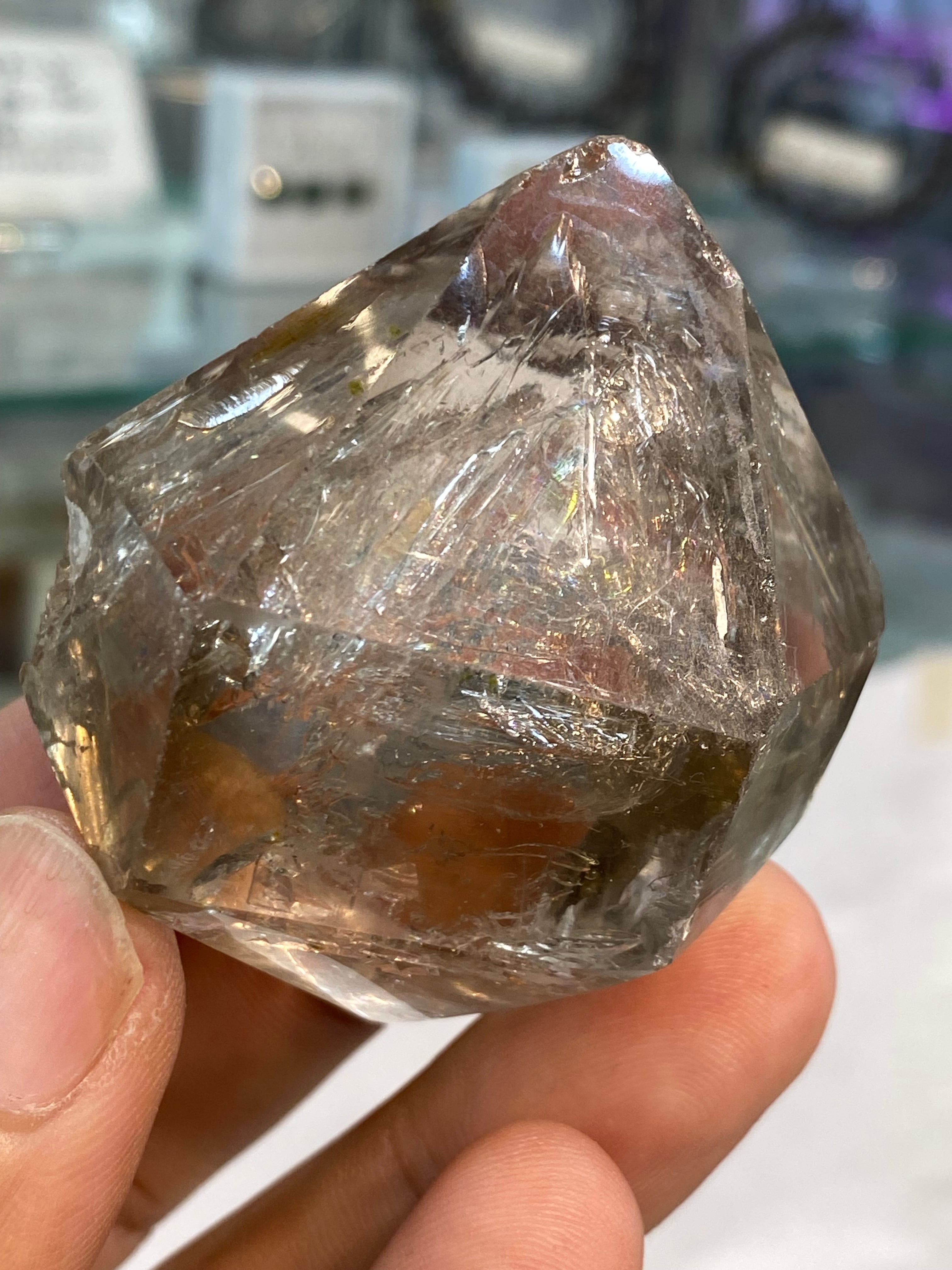 水入りモンドクォーツ タンザニアマスタークリスタル 虹入り！激レア