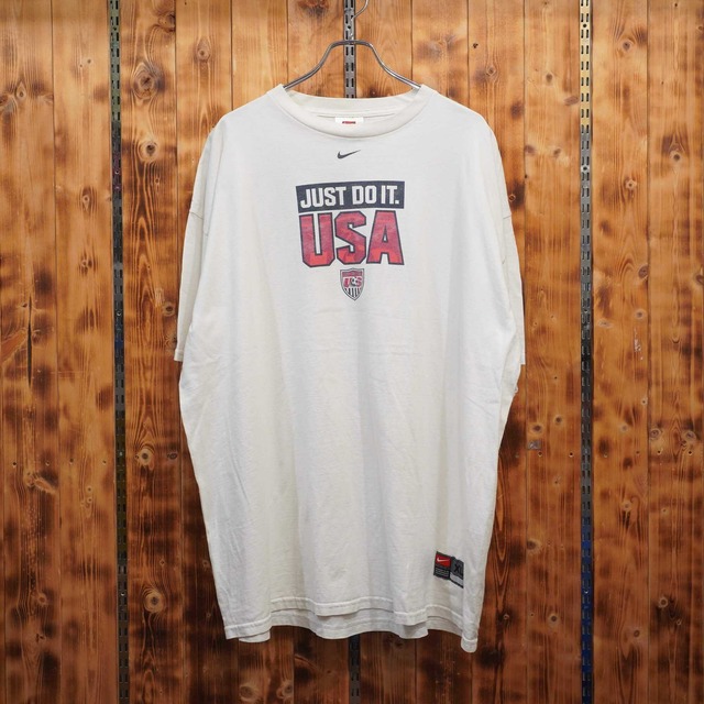 90s nike サッカー Tシャツ XL/ナイキ センターロゴ