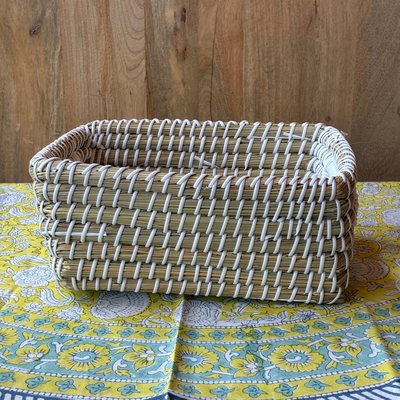 Bangladesh Seagrass Rectangular Basket M　バングラディッシュ　シーグラスレクタングルバスケット　M　カゴ　収納　小物収納