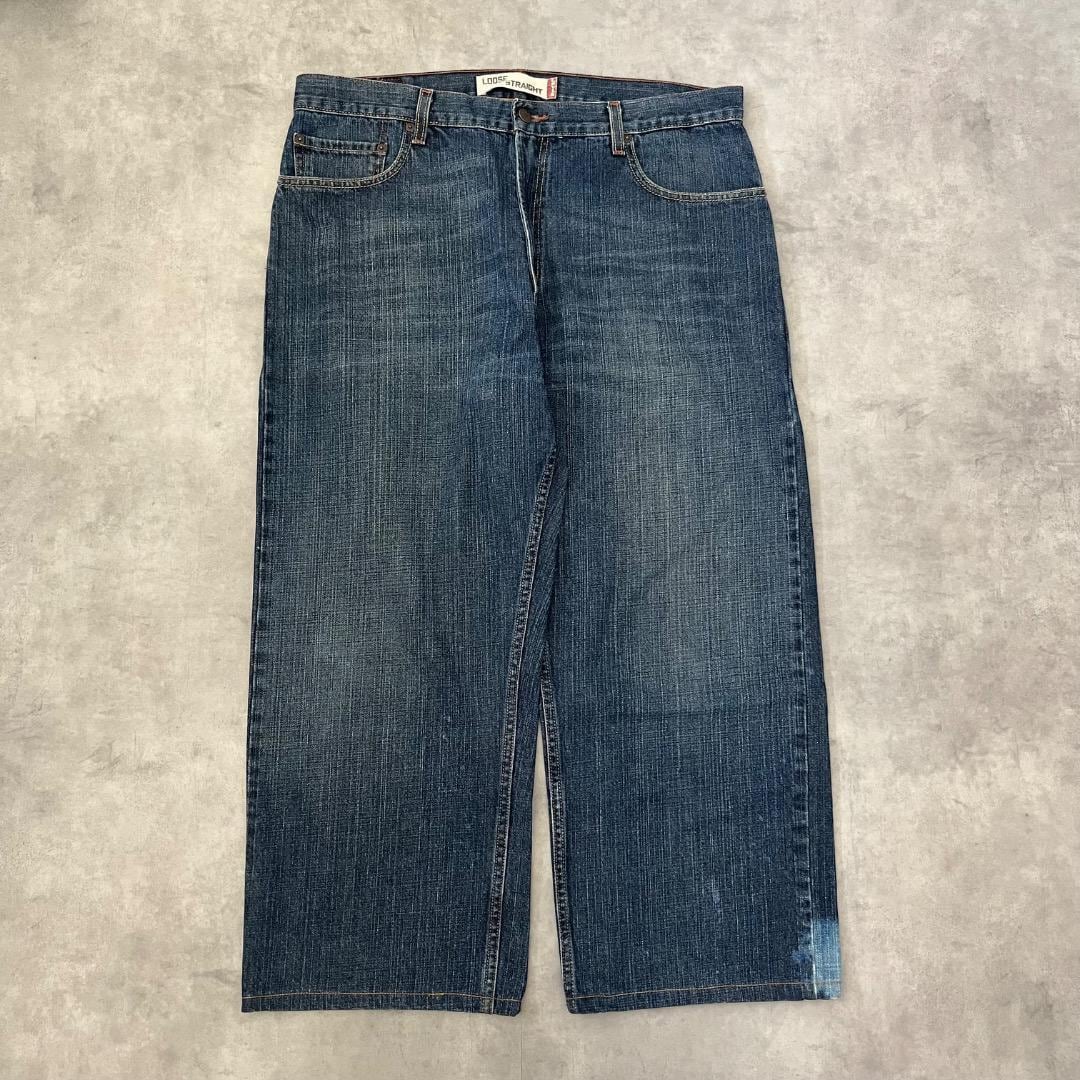 リーバイス569 W36 ブラックデニム 黒 Rタブ 縦落ち 古着 14268