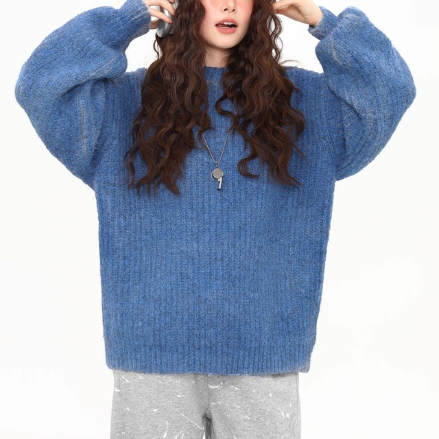 loose-fit color knit　ルーズフィットカラーニット　J1595