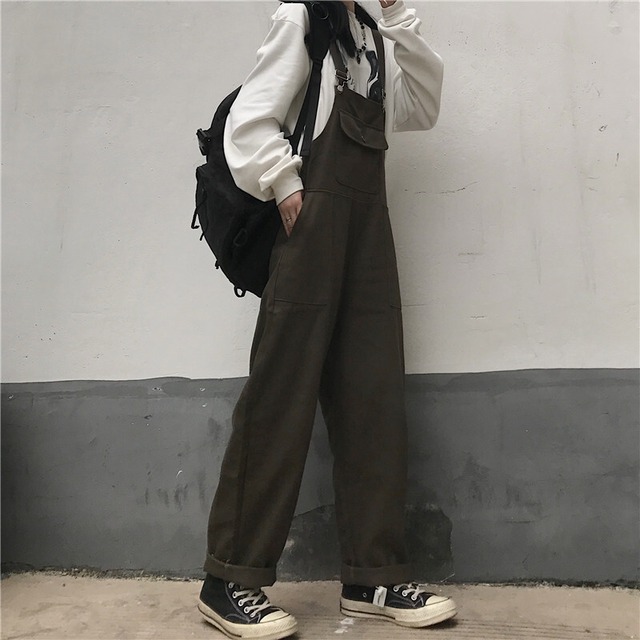 オータムオーバーオール スタンダードカジュアルパンツ ルーズ レトロ 秋物 ケッペル97774598481