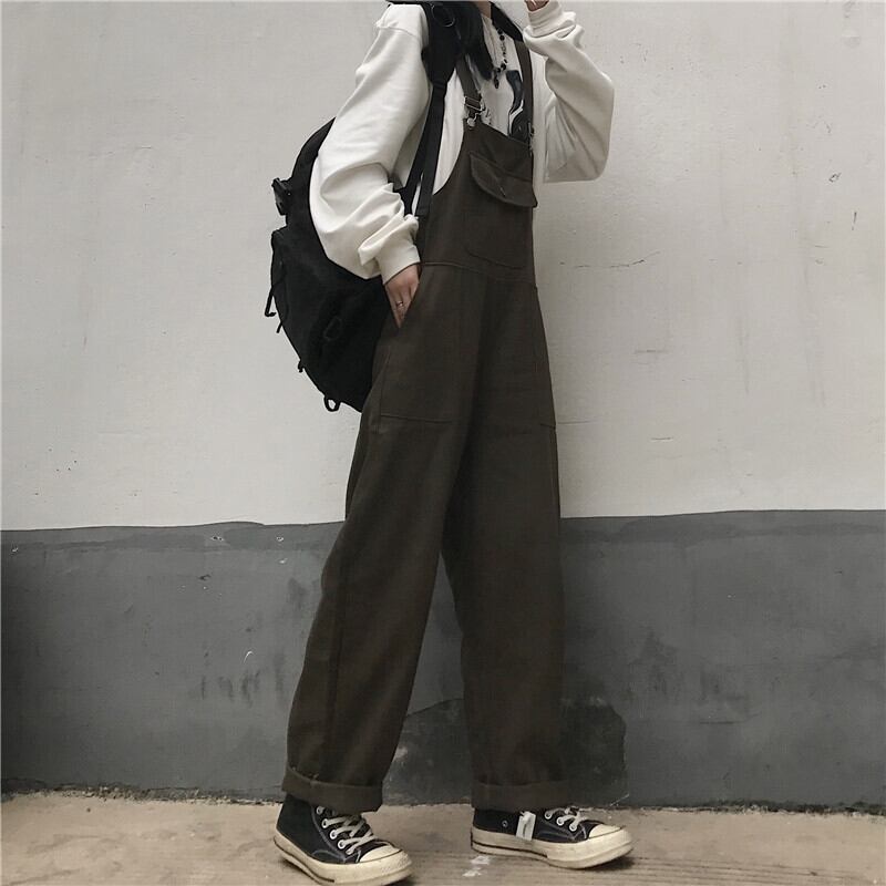 オータムオーバーオール スタンダードカジュアルパンツ ルーズ レトロ 秋物 ケッペル97774598481