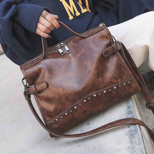 スタンダードスタイルレザー レトロ メッセンジャーバッグ 手作りハンドバック27714848101