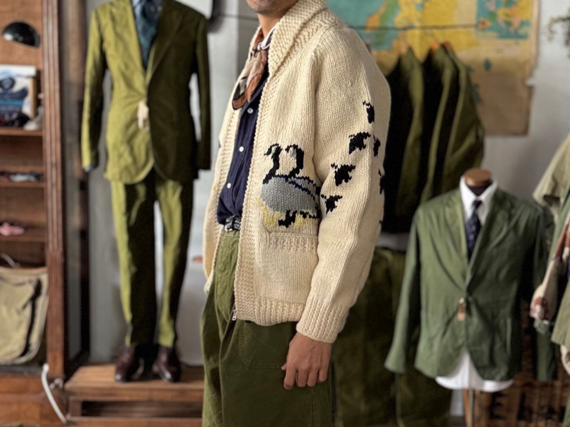 Vintage 60s-70s カモ柄 カウチンセーター | ohal vintage&remake