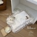 予約【№B08479】レースフリル ペットマット＆リボンピローセット クマちゃん刺繍[58×80cm]