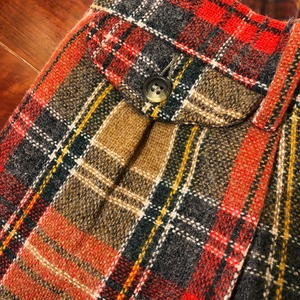 Vintage brown red check wool pants
