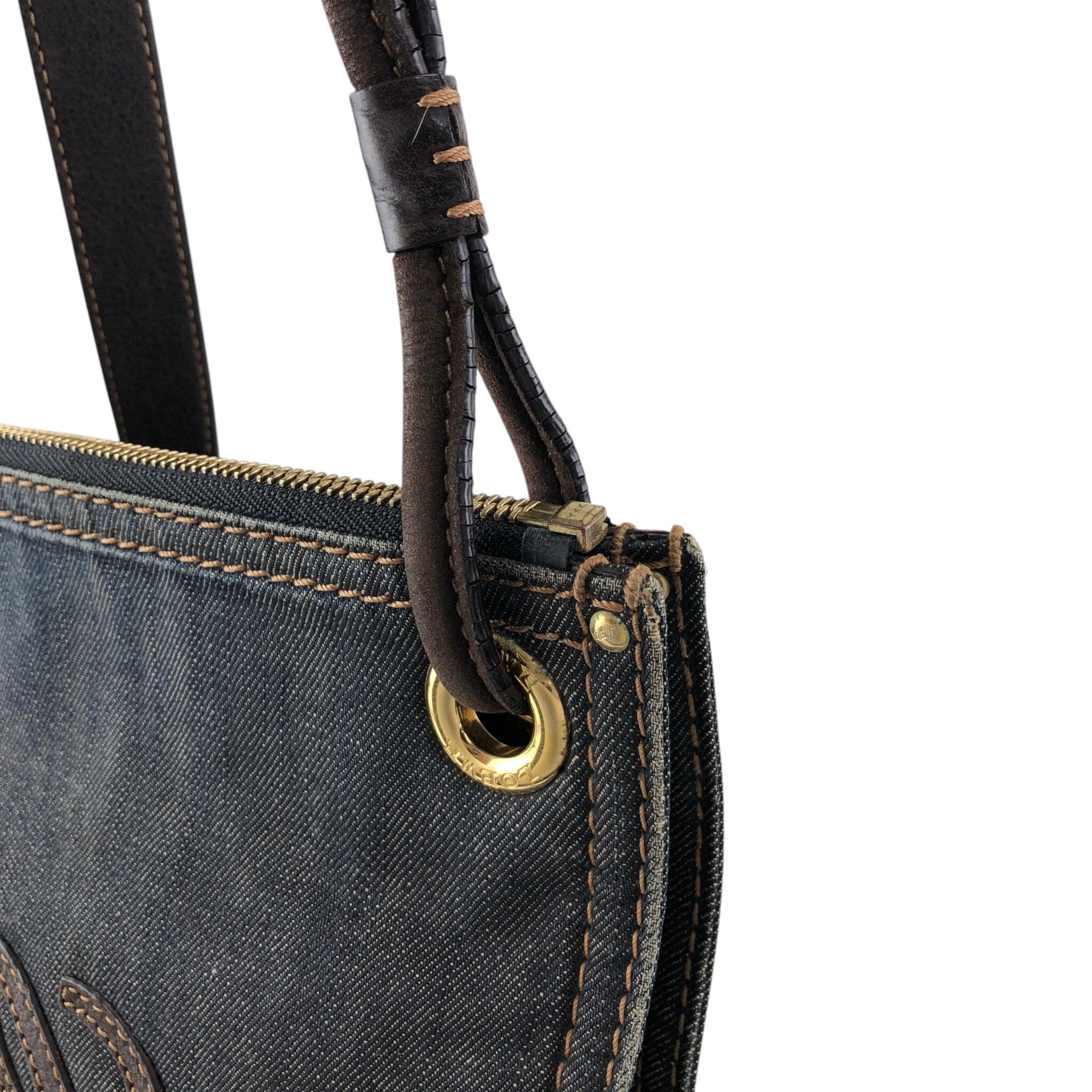 LOEWE ロエベ ショルダーバッグ インディゴ アナグラム キャンバス