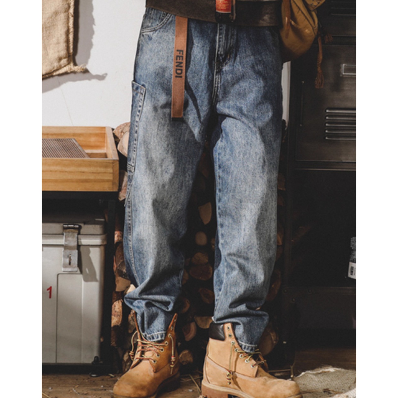 アメリカンテーパードデニムパンツ 10215