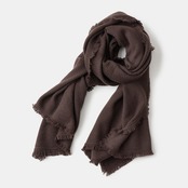 MAISON CARRÉE CASHMERE Fringe STOLE "BROWN" 