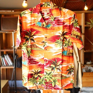 Whole Pattern Aloha Shirt Orange