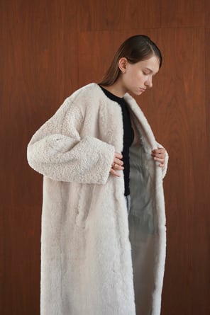 22AW】CLANE クラネ / MIX FUR COCOON COAT | TRENTオンラインショップ 