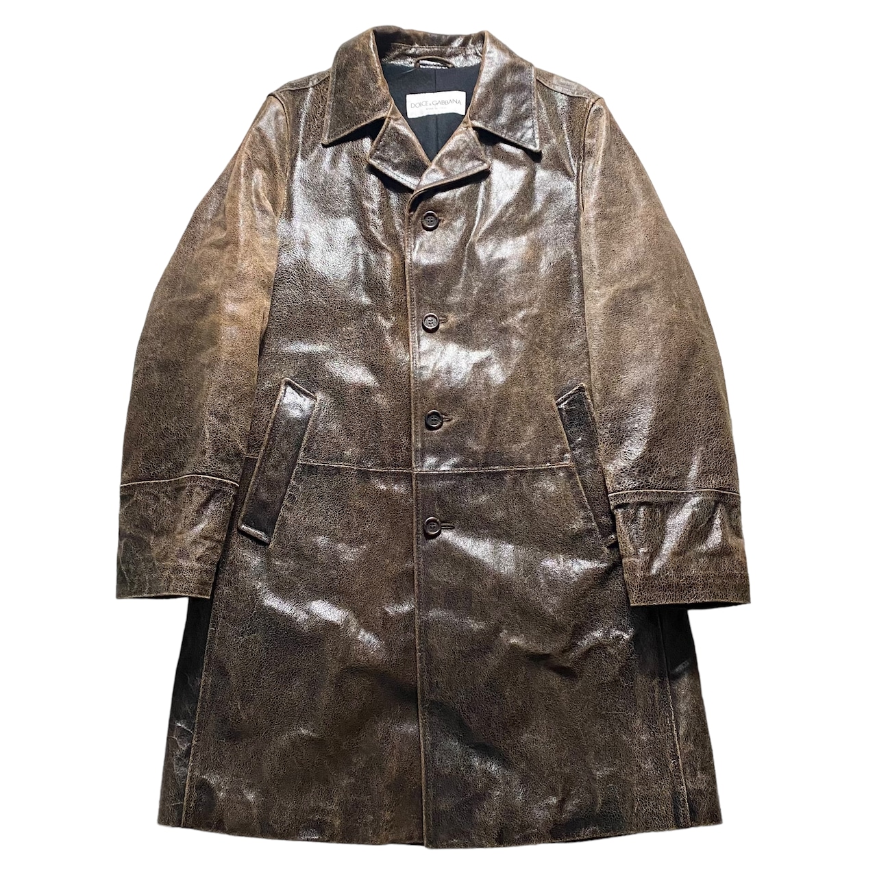 archive DOLCE&GABBANA crack leather coat