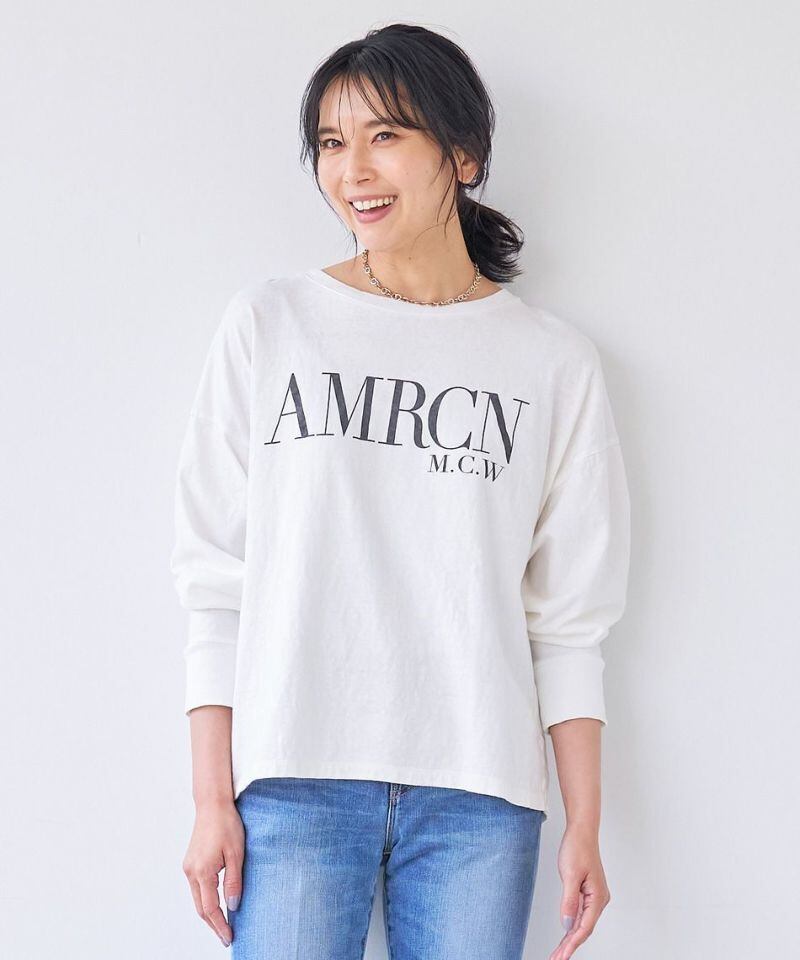 MICA&DEAL / MICA×AMERICANA裏起毛 "AMRCN"ロゴロングT shirt   anouk