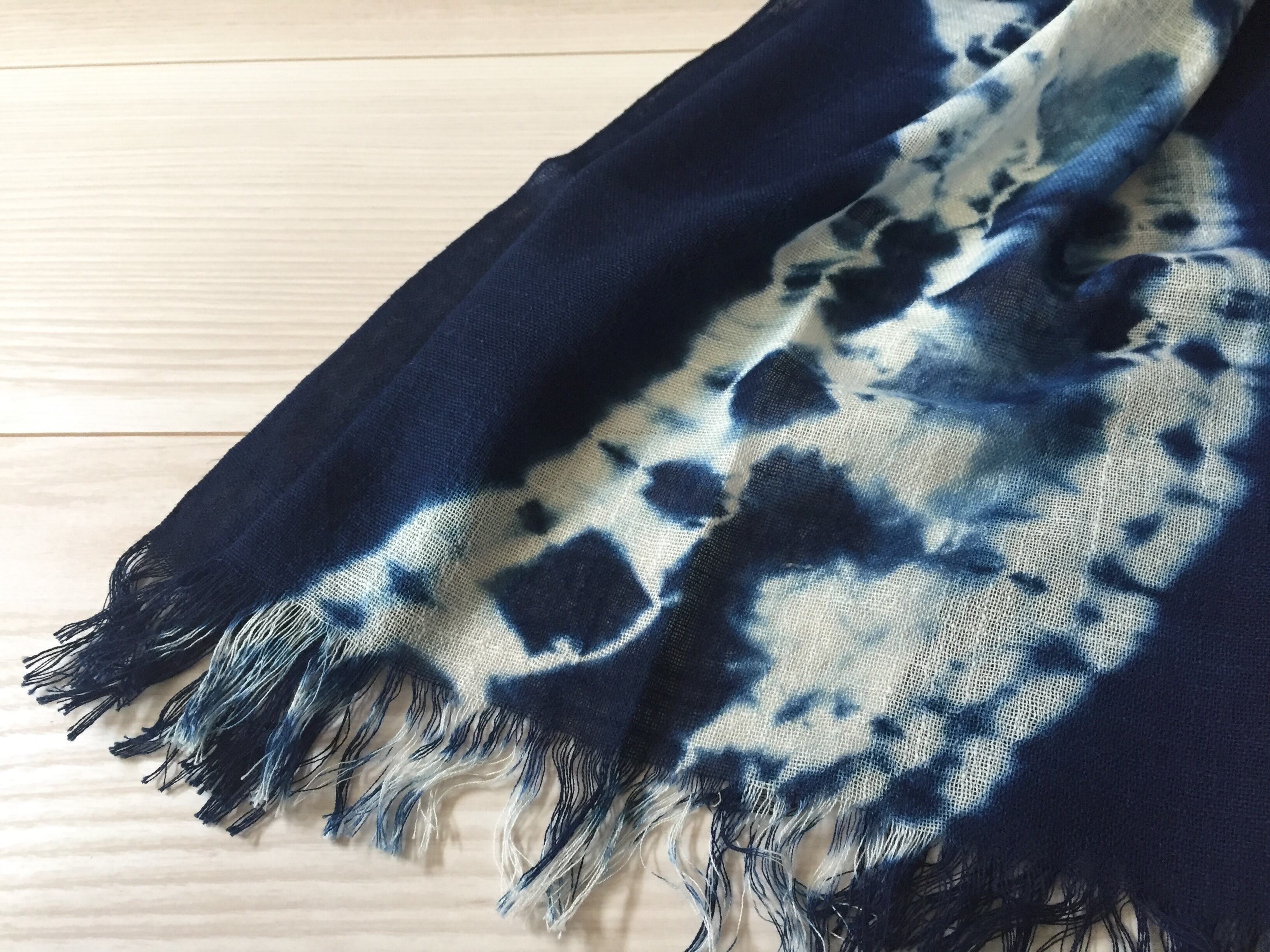 コットン100％ストール(藍染 むらくも) | 藍楽布