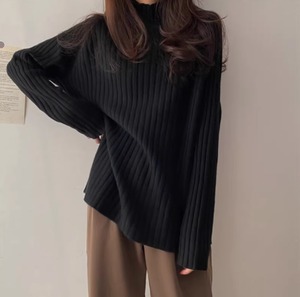 レディース トップス ニット セーター プルオーバー 長袖 萌袖 ハイネック 中厚手 厚手 シンプル こなれ感 ラフ 無地 秋 冬 授業参観 MTG 20代 30代 40代 オフィス OL 通勤 学生 学校 デート お出かけ イベント 旅行 レストラン 公園 女子会 休日 高原 ガーデン ショッピング コンサート ライブ 合コン カフェ フェス 重ね着 お揃い 双子 コーデ 楽ちん 暖かい 防寒 プレゼント プチプラ 普段使い 着回し レイヤード モテ 清楚 M L XL 2XL 黒 ブラック アプリコッ