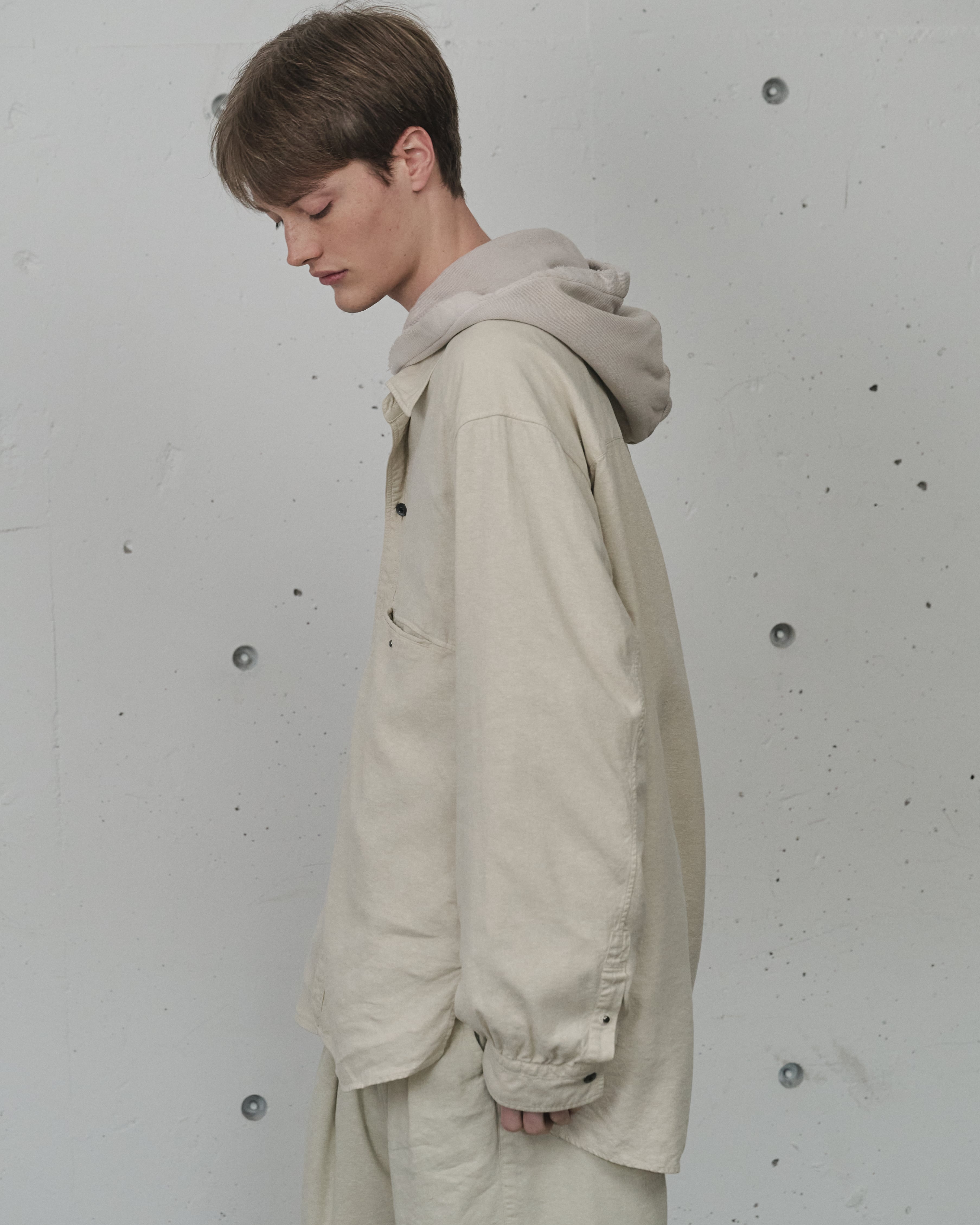Ancellm -L/S NEP BOXY SHIRT- / ANC-SH83 / アンセルム ネップ