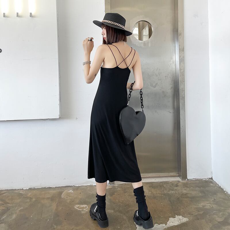 ドレス サマーブラックスリムスカート ストリート 夏物 ラブタオタオダレンハウス66483840894