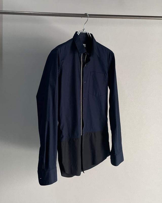 【dries van noten】bicolor design classic shirt