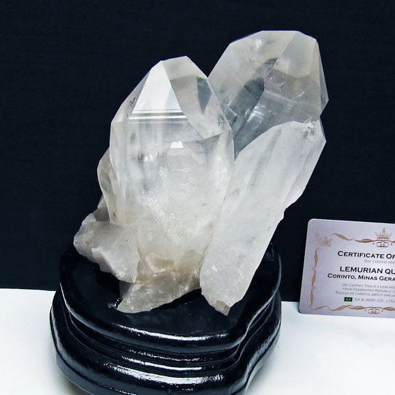 1Kg 水晶 クラスター 原石 ブラジル ミナスジェライス州 コリント産 レムリアンシード 一点物 台座付属 182-8087