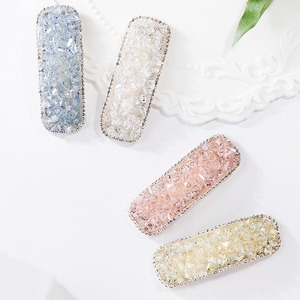 ヘアクリップ おしゃれ 気質 水晶 レディース ファッション シンプル 単色 バレッタ